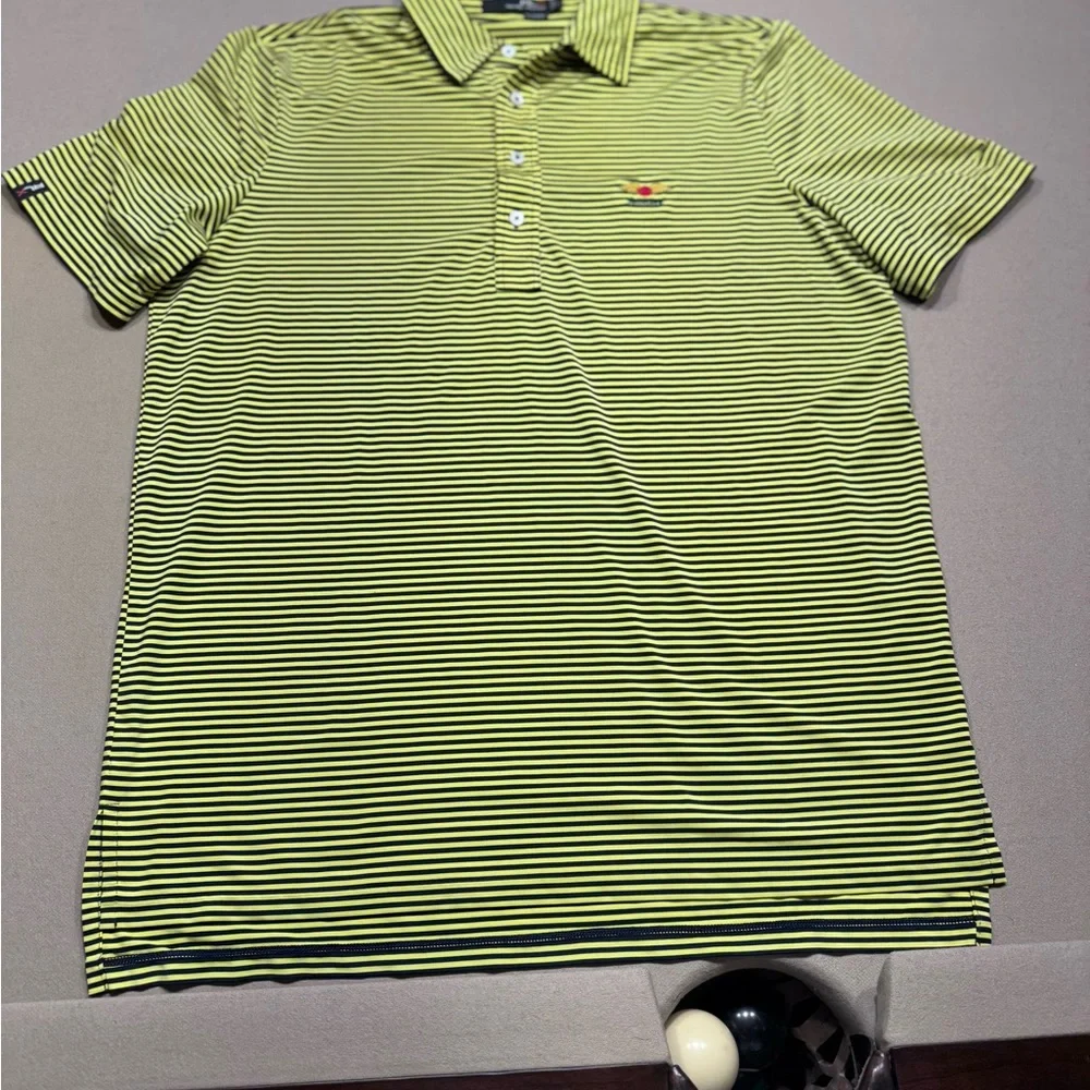 Ralph Lauren RLX Striped Yellow and Black Golf Polo